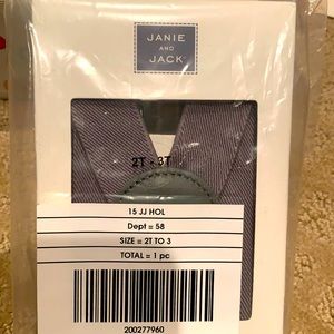 NWT Janie & Jack Grey Suspenders 2T-3T